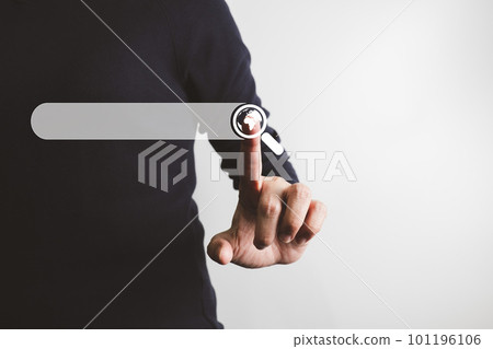 SEO Search engine optimization, Search technology, woman using stylus pen to search for information, using website search bar to find the desired information or shopping online. 101196106