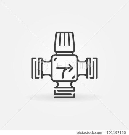 Thermostatic mixing valve vector concept icon in thin line style Thermostatic mixing valve vector concept icon in thin line style 101197130