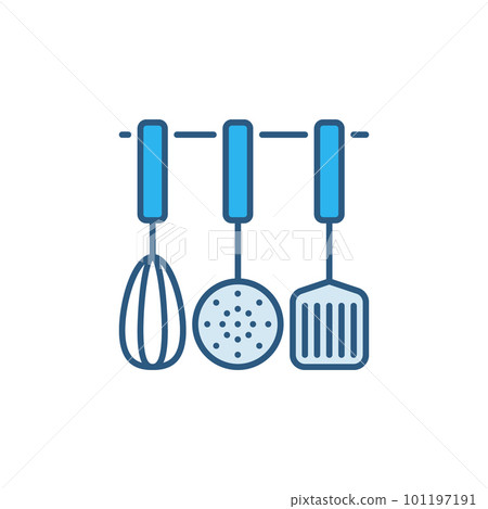 Vector Kitchen Utensils concept colored icon or symbol 101197191