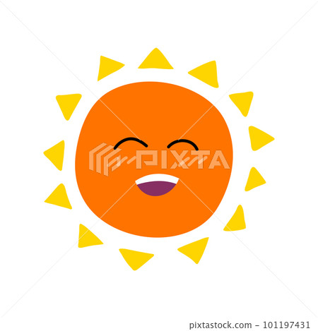 Cartoon Color Cute Character Sun Icon Sunlight Concept Flat Design Style. Vector illustration of Mascot Star Cartoon Color Cute Character Sun Icon Sunlight Concept Flat Design Style. Vector illustration of Mascot Star 101197431