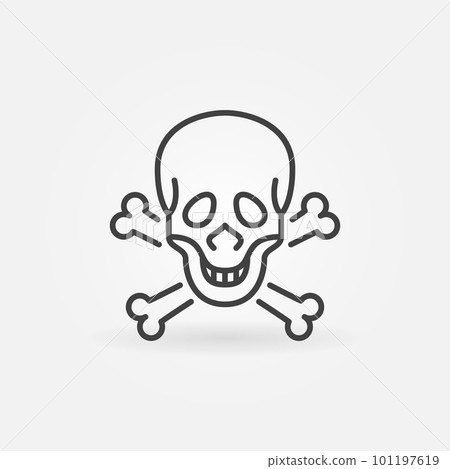 Skull and Bones vector concept icon in outline style Skull and Bones vector concept icon in outline style 101197619