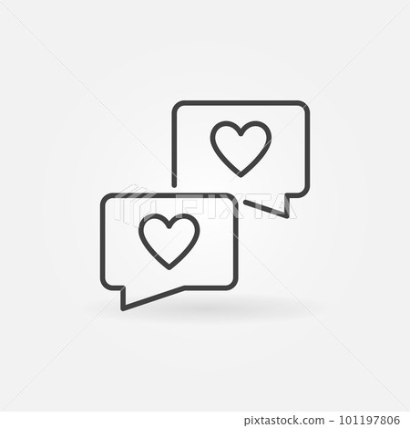 Speech Bubbles with Hearts vector outline concept icon 101197806