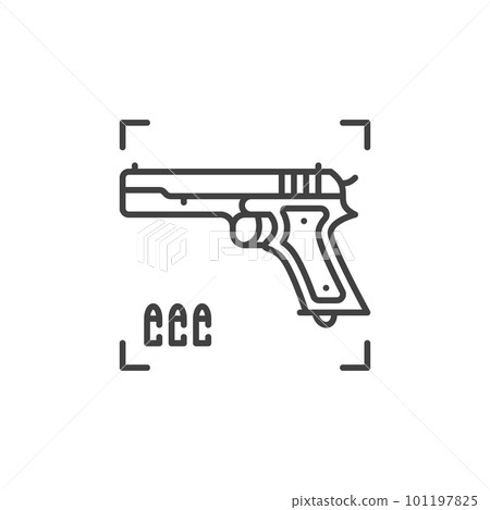 Gun vector concept icon in thin line style 101197825