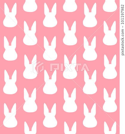 Vector seamless pattern of rabbit bunny head 101197982