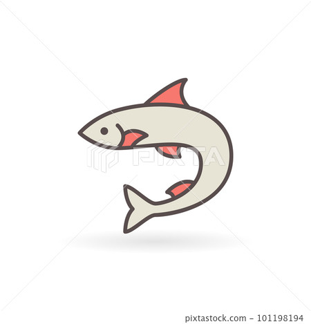 Salmon or trout fish colorful vector icon Salmon or trout fish colorful vector icon 101198194
