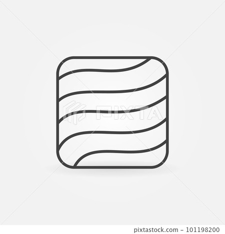 Salmon or trout steak square icon in thin line style Salmon or trout steak square icon in thin line style 101198200