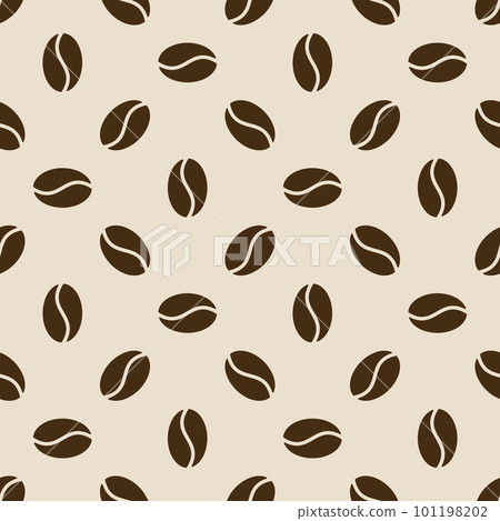 Seamless coffee beans vector pattern - Stock Illustration [101198202 ...
