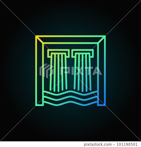 Hydroelectricity colorful outline icon 101198501