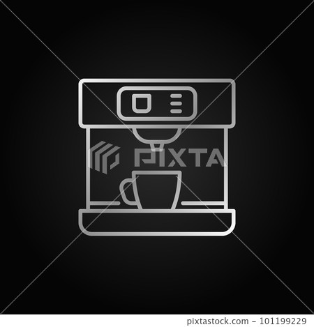 Coffee machine silver linear vector icon - Stock Illustration ...