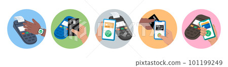 Wireless contactless NFC payments. POS terminal for contactless pay with smartphone or credit card. Online payment. Mobile banking app and e-payment. Wireless contactless NFC payments. POS terminal for contactless pay with smartphone or credit card. Online payment. Mobile banking app and e-payment. 101199249