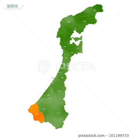 Watercolor-style map Kaga City 101199733
