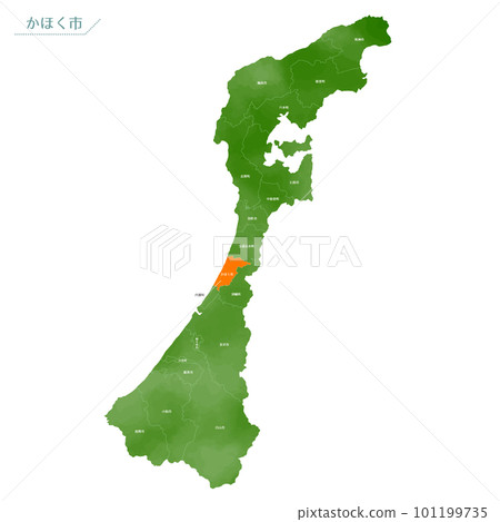 Watercolor map Kahoku city 101199735