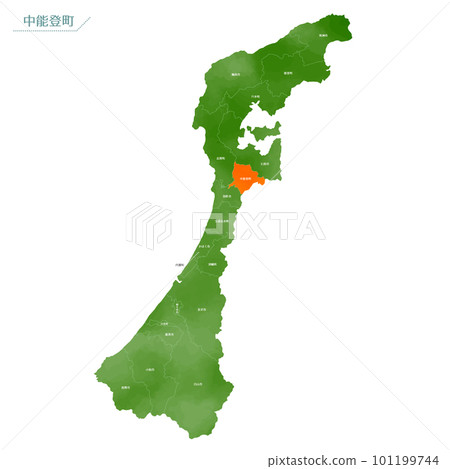 Watercolor-style map Nakanoto Town 101199744