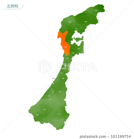 Watercolor-style map Shika-cho 101199754