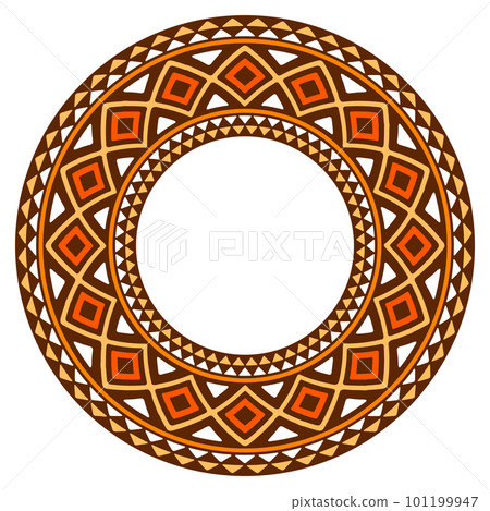 African ethnic round ornament. Hand stamp printing. Ethnic folk ornament. African ethnic round ornament. Hand stamp printing. Ethnic folk ornament. 101199947