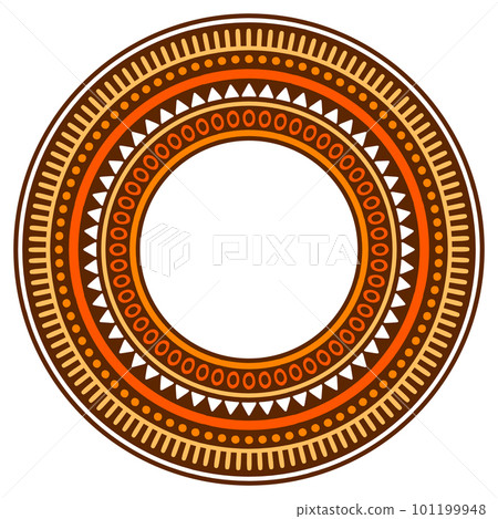 African ethnic round ornament. Hand stamp printing. Ethnic folk ornament. African ethnic round ornament. Hand stamp printing. Ethnic folk ornament. 101199948
