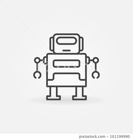 Cute robot vector icon in thin line style Cute robot vector icon in thin line style 101199990