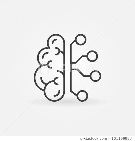 Cyberbrain line icon. Vector artificial intelligence brain Cyberbrain line icon. Vector artificial intelligence brain 101199993