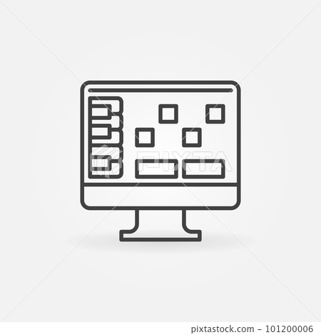 Digital audio workstation icon. Vector DAW line sign Digital audio workstation icon. Vector DAW line sign 101200006