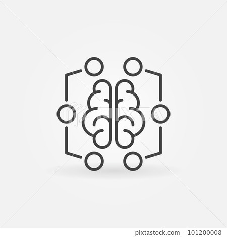 Digital brain minimal icon - vector machine learning sign Digital brain minimal icon - vector machine learning sign 101200008
