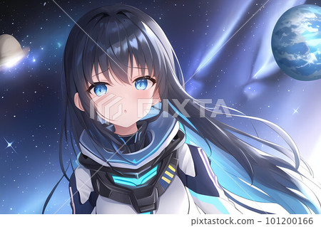 In open space. Anime style illustration "AI generated image" 101200166