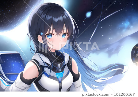 In open space. Anime style illustration "AI generated image" 101200167