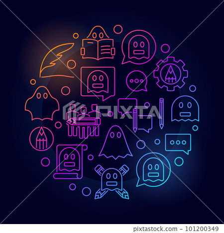 Colorful ghostwriting circular illustration 101200349