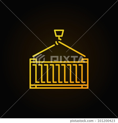 Cargo container vector yellow icon or sign 101200423