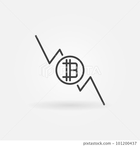 Bitcoin graph falls icon - vector cryptocurrency decline concept Bitcoin graph falls icon - vector cryptocurrency decline concept 101200437