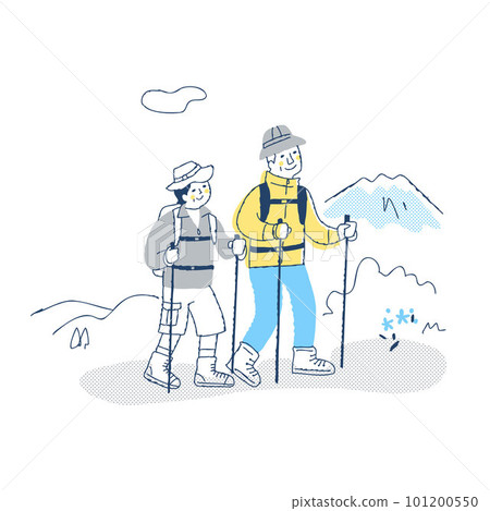 senior couple climbing 101200550