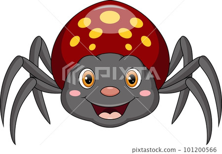 Cute spider cartoon on white background 101200566