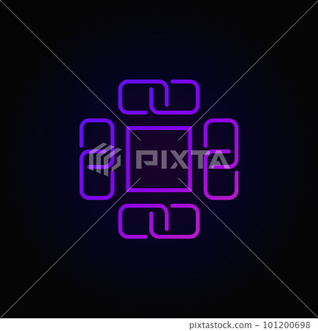 Block chain colorful vector line icon or symbol 101200698