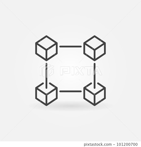 Block chain icon in thin line style. Crypto currency and blockch 101200700