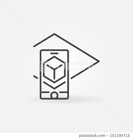 Augmented reality in smartphone icon. Vector AR line sign Augmented reality in smartphone icon. Vector AR line sign 101200718