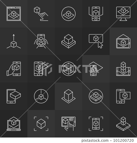 Augmented reality outline concept vector icons Augmented reality outline concept vector icons 101200720