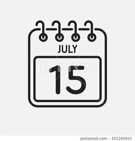 Icon page calendar day - 15 July Icon page calendar day - 15 July 101200923
