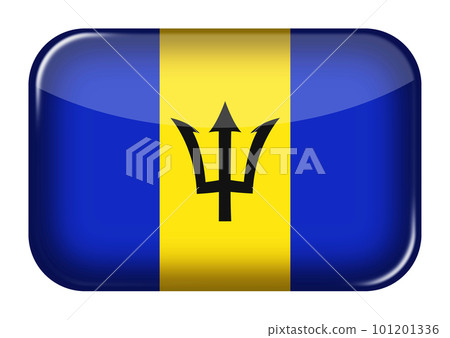 Barbados web icon rectangle button with clipping path 3d illustration 101201336