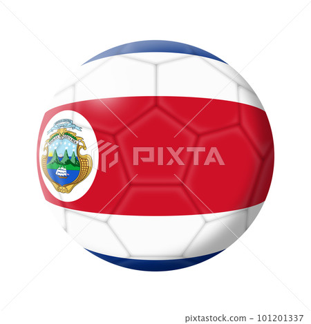 Costa Rica soccer ball football 3d illustration with clipping path 101201337