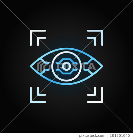 AI Eye vector linear colored icon on dark background 101201640