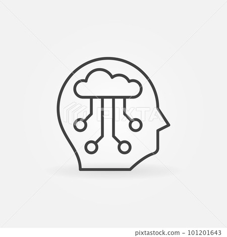 AI head vector concept icon in thin line style AI head vector concept icon in thin line style 101201643