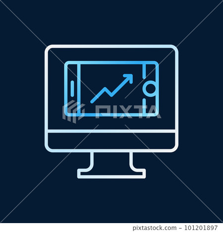 Computer with Smartphone vector modern outline icon Computer with Smartphone vector modern outline icon 101201897