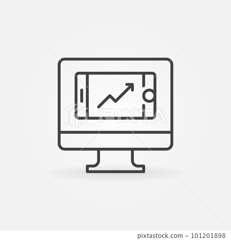 Computer with Smartphone vector outline icon or symbol Computer with Smartphone vector outline icon or symbol 101201898