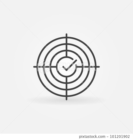 Crosshair with tick vector concept outline icon Crosshair with tick vector concept outline icon 101201902