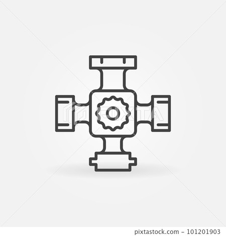 4-way thermostatic mixing valve vector outline concept icon 4-way thermostatic mixing valve vector outline concept icon 101201903