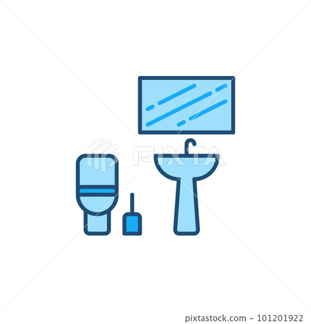 Bathroom concept blue vector icon or design element Bathroom concept blue vector icon or design element 101201922