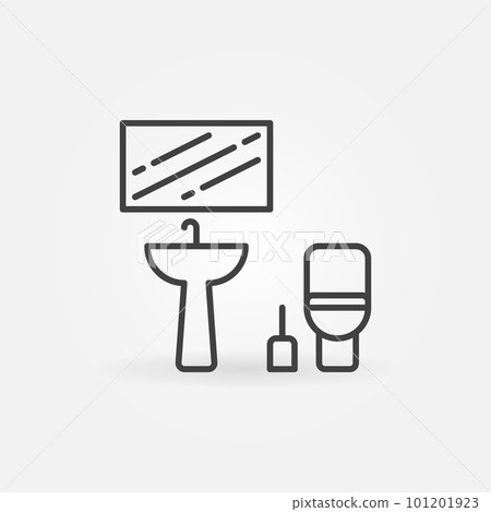 Bathroom concept line icon. Vector Toilet and Mirror symbol Bathroom concept line icon. Vector Toilet and Mirror symbol 101201923