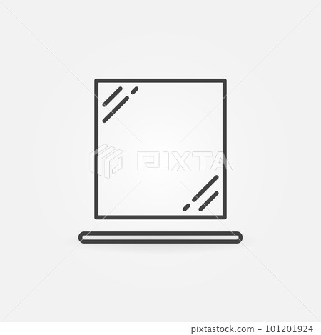 Bathroom Mirror and Shelf linear vector concept icon Bathroom Mirror and Shelf linear vector concept icon 101201924