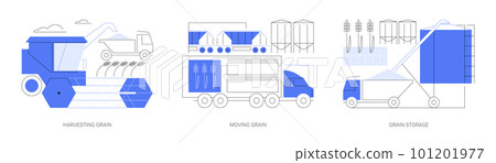 Farm machinery abstract concept vector illustrations. 101201977