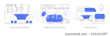 Freight transportation abstract concept vector illustrations. Freight transportation abstract concept vector illustrations. 101201997