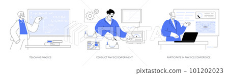 Physics abstract concept vector illustrations. 101202023
